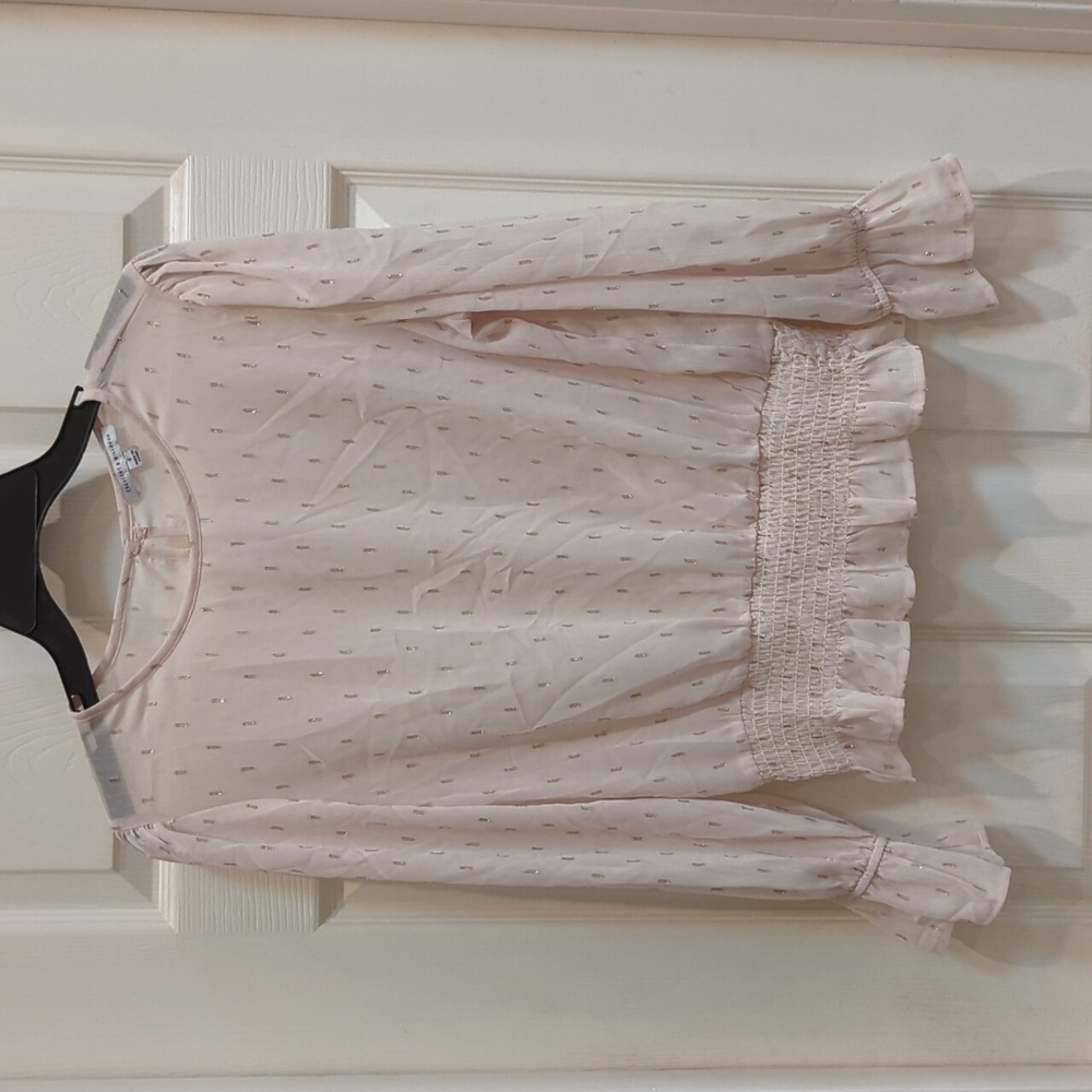 Crescent and Willough Women's Ivory Vintage Style Top Sheer Size Small